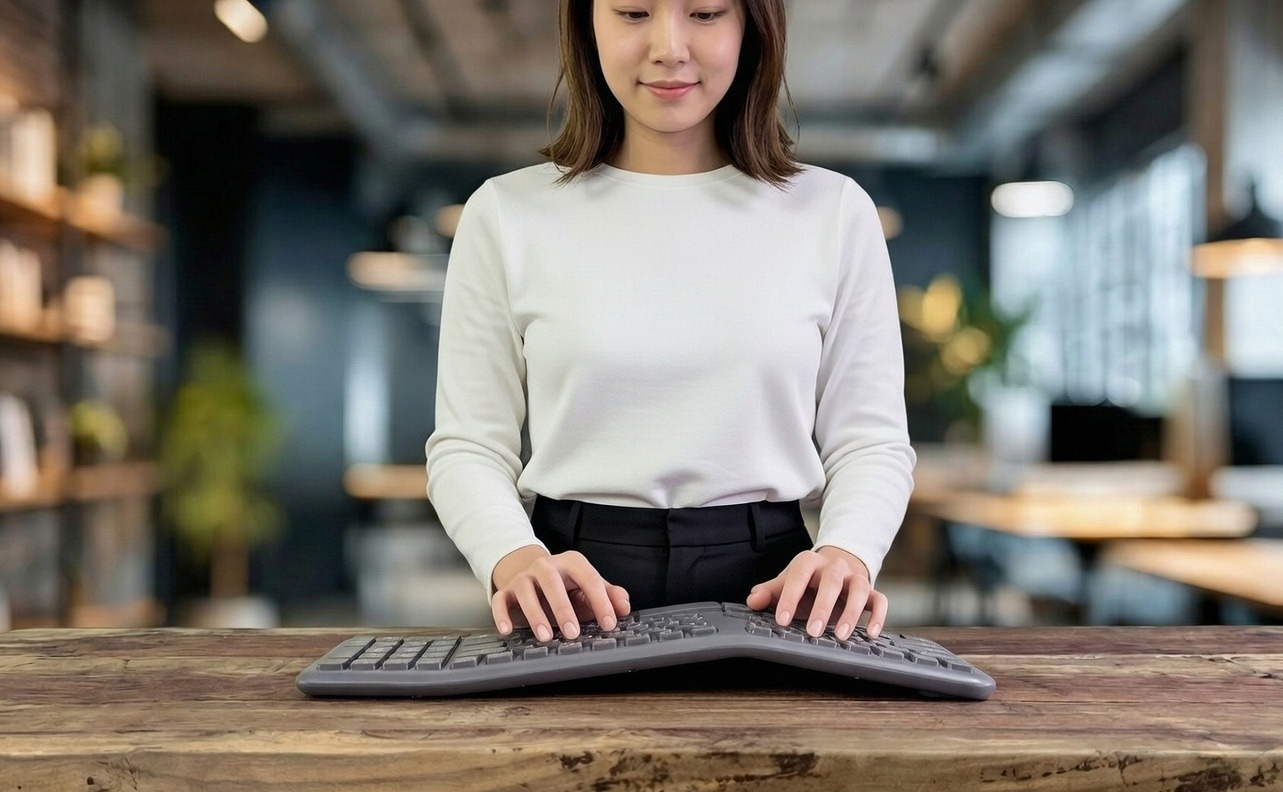 人間工学に基づいたカーブデザイン、キーの配置